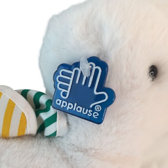 Applause Lescaux White Stegosaurus Dinosaur Plush 14" Stuffed Squeeker NWT RARE - Picture 4 of 9